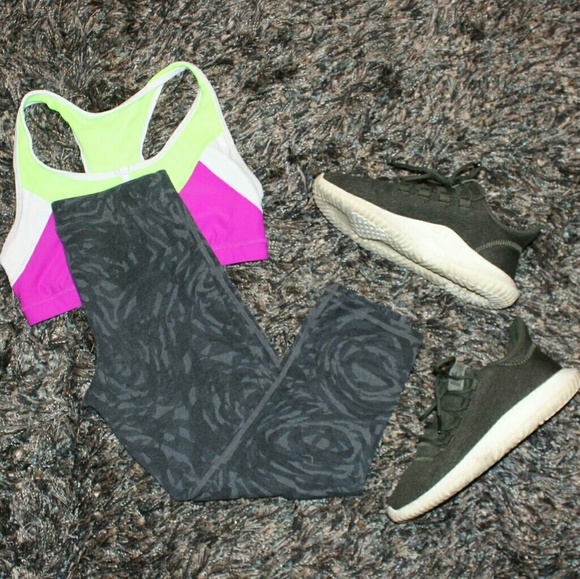 Champion Cropped Capri Print Leggings Small - Picture 1 of 4